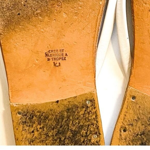 K JACQUES St Tropez Venise Flip-Flops in White Leather, Size 36 EU - Picture 7 of 8